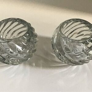 2 crystal candle holders